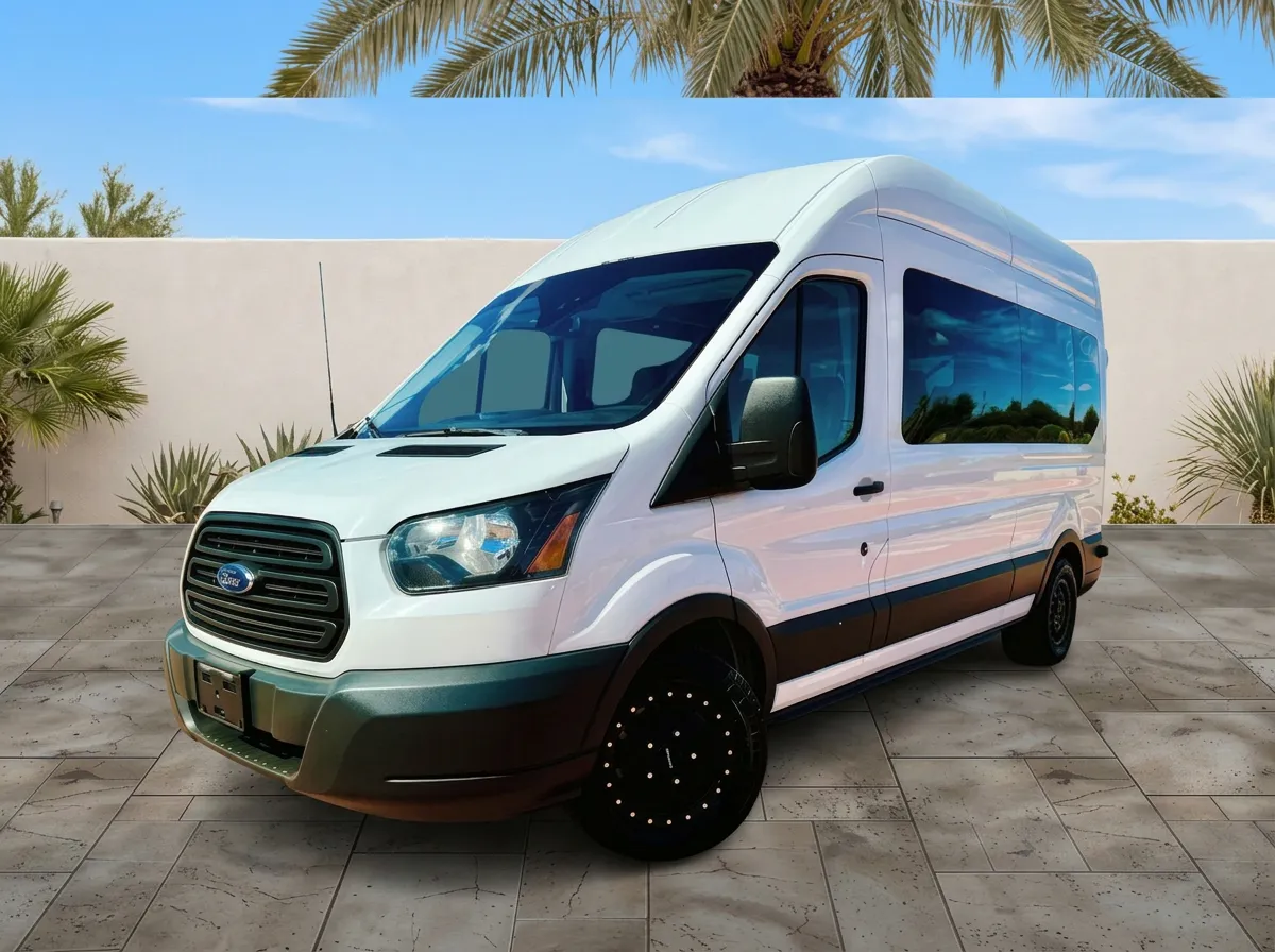High Roof
Ford Transit W/Luggage school van rental in Los Angeles